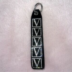 Victoria’s Secret | Black Rhinestone Key Chain | Wristlet